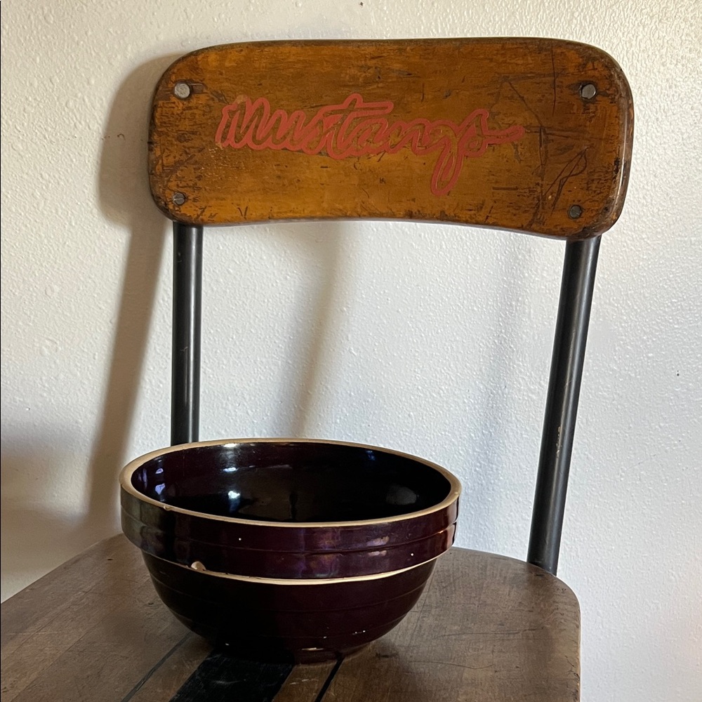 Vintage marcrest glazed brown stoneware ovenproof bowl  9”